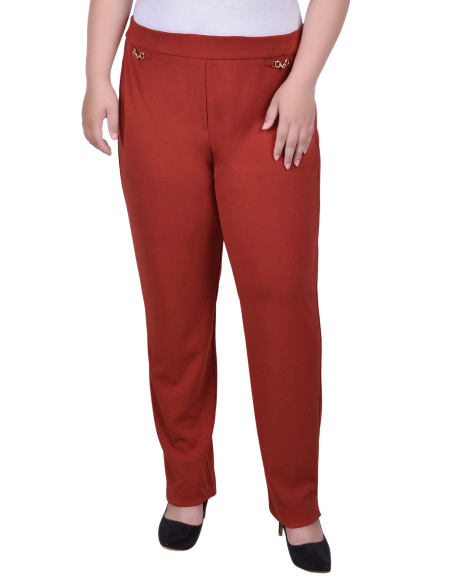 NY Collection брюки Scuba Crepe с укороченной длиной для Plus Size