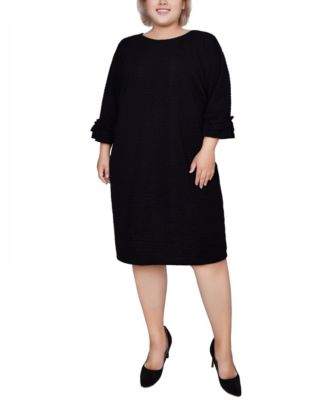 NY Collection Plus Size трикотажное платье с текстурой и рукавом 3/4