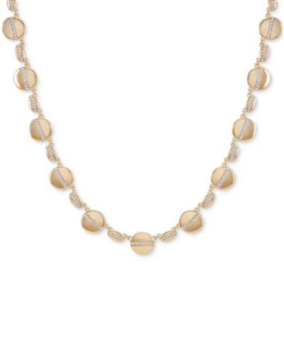 Vince Camuto Gold-Tone Pavé Multi-Coin Statement Necklace, 18" + 2" extender