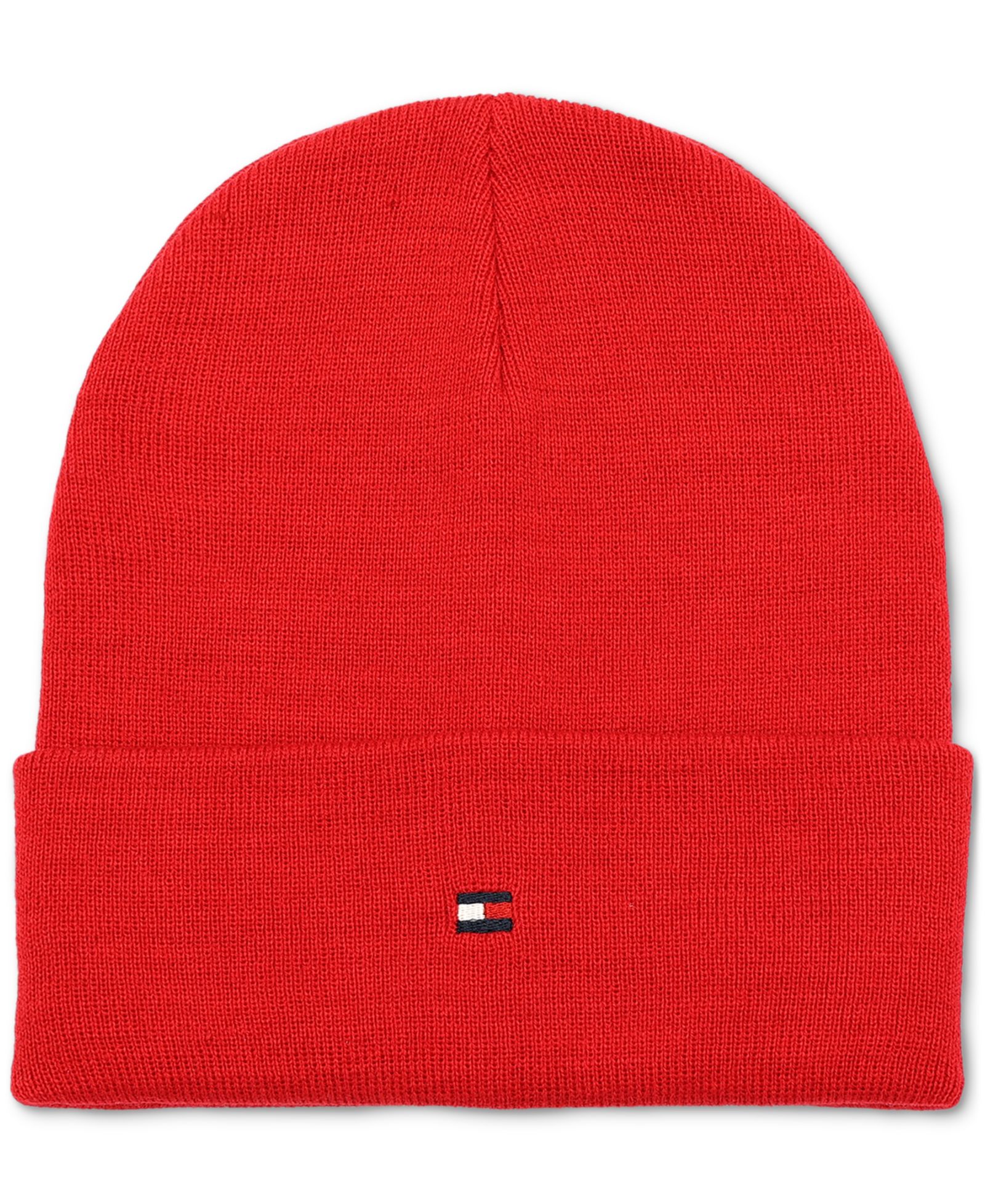 Tommy Hilfiger Men's Flag Embroidery Double Cuff Beanie