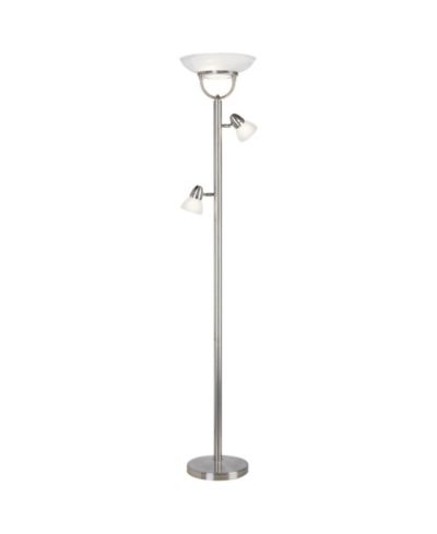 360 Lighting современный торшер 3 в 1 с боковыми светильниками, 70" Tall, матовый никель, стеклянные плафоны