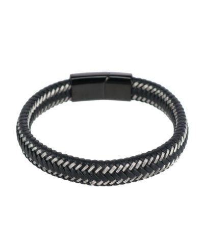 Trafalgar Браслет с плетением Esteban Black and Silver Loose Fit