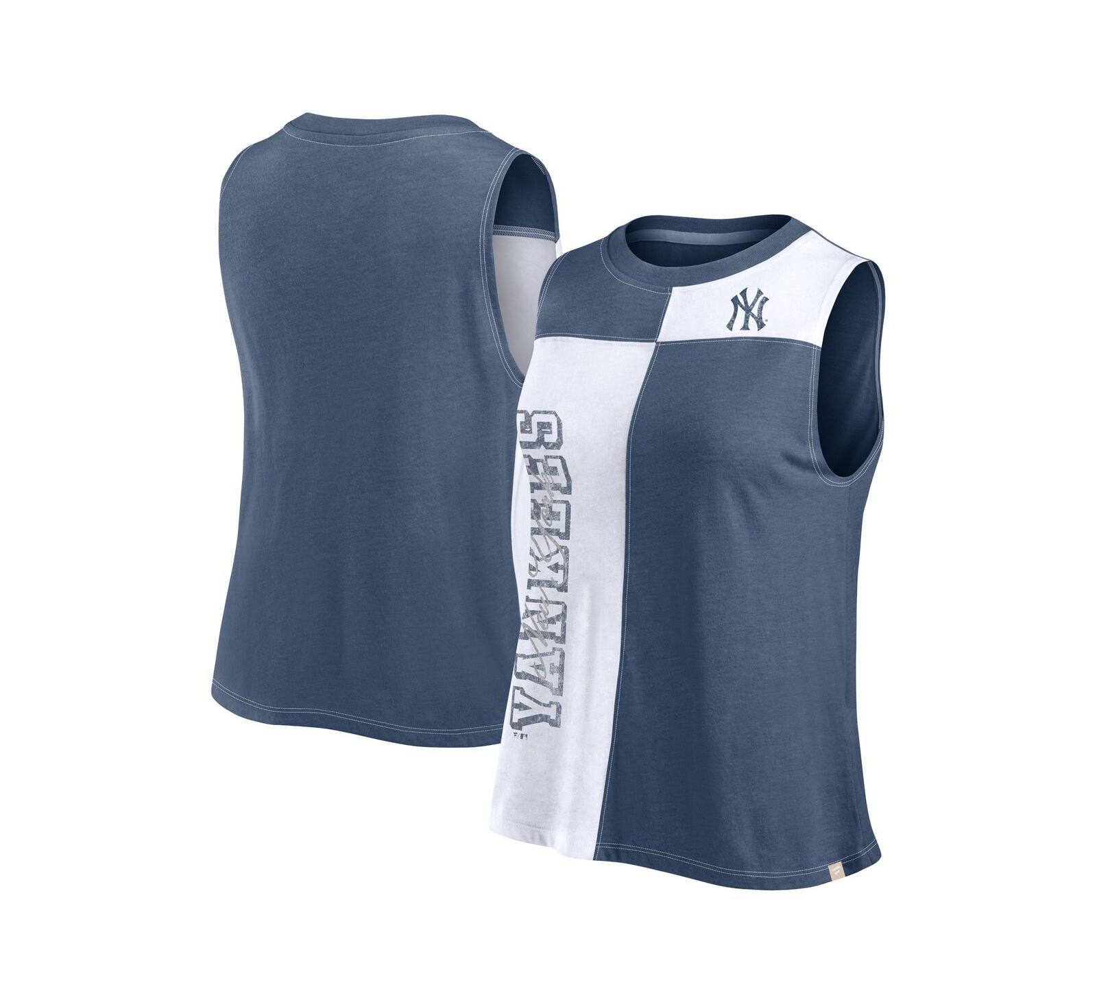Женский топ Fanatics New York Yankees Color-Block Navy/White