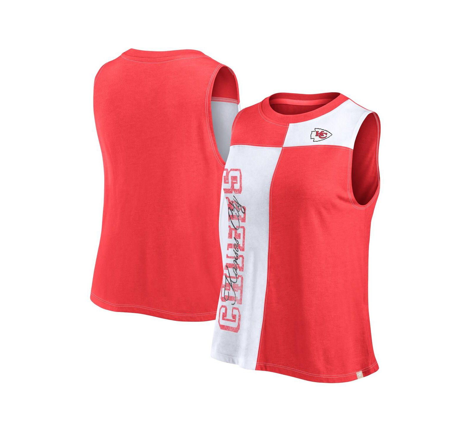 Fanatics майка женская Kansas City Chiefs Script Colorblock Red/White