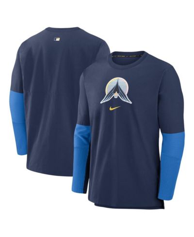 Свитшот Nike Men's Navy Minnesota Twins 2024 City Connect Authentic Collection Player Tri-Blend Performance Pullover Top