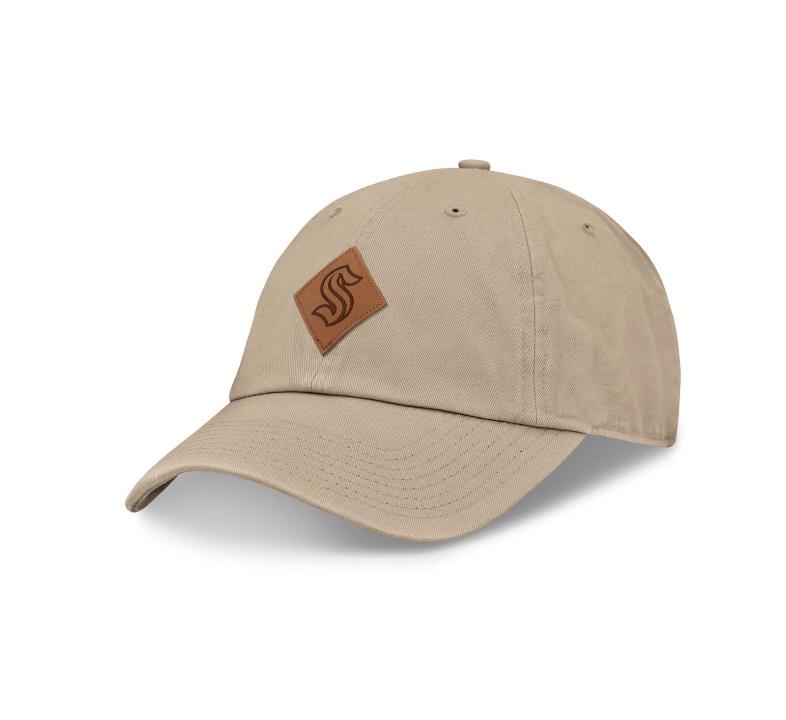 Мужская кепка Fanatics Seattle Kraken Elements Unstructured Patch Leather Strapback Hat Khaki