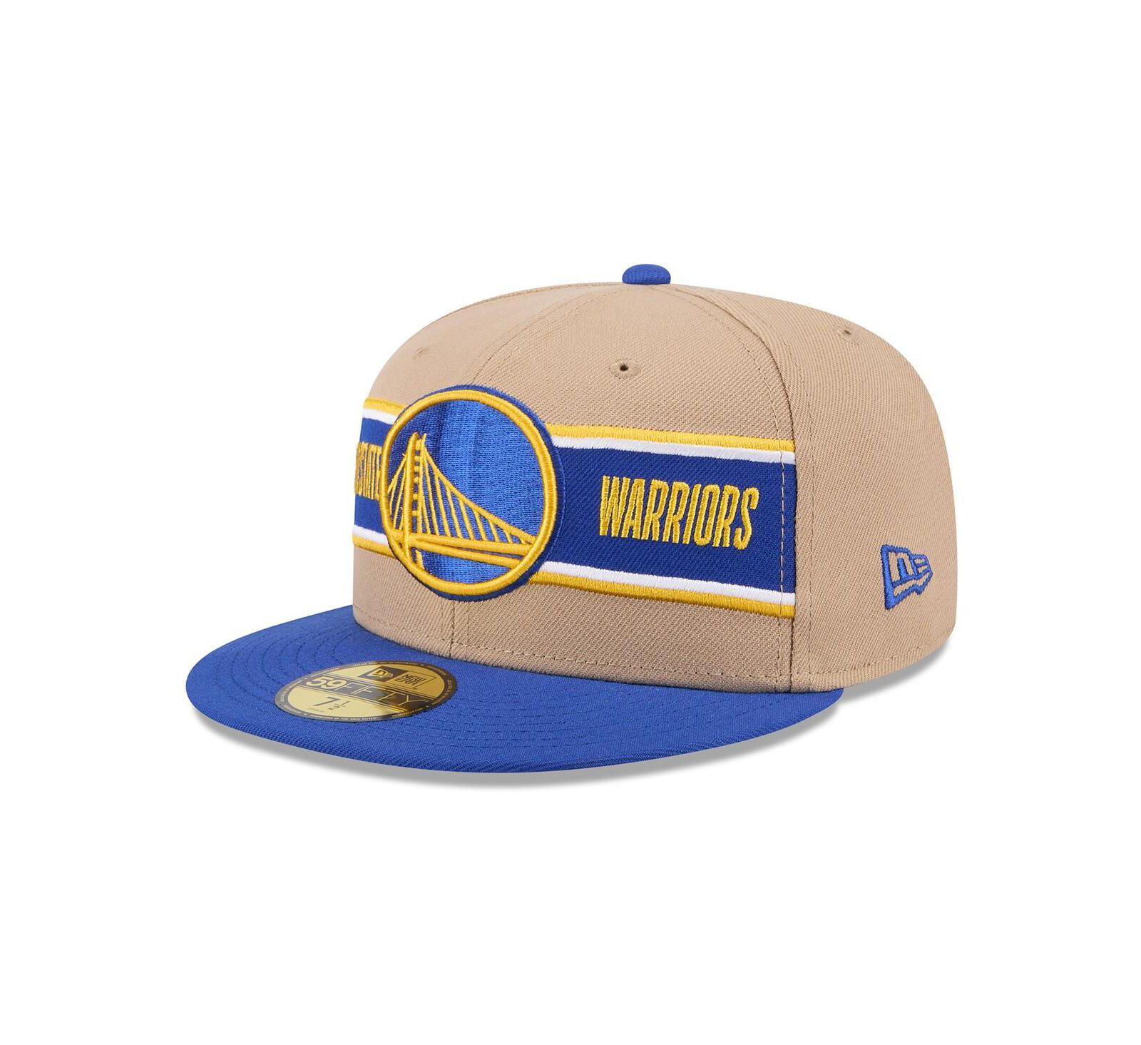 New Era Мужская кепка 59FIFTY Golden State Warriors 2024 NBA Draft, бежевый/королевский синий
