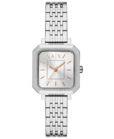 Женские часы A|X Armani Exchange Quartz Three-Hand, серебристая сталь, 27MM