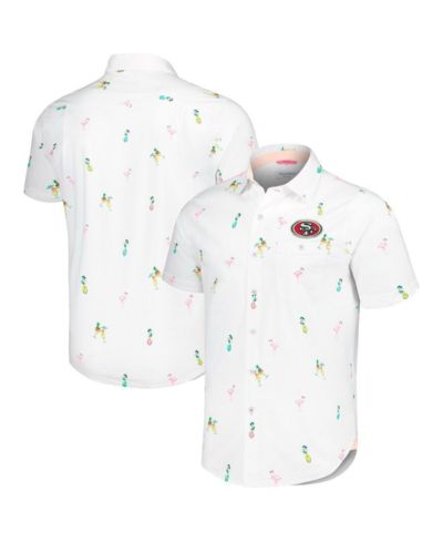 Tommy Bahama Мужская белая рубашка с коротким рукавом San Francisco 49ers