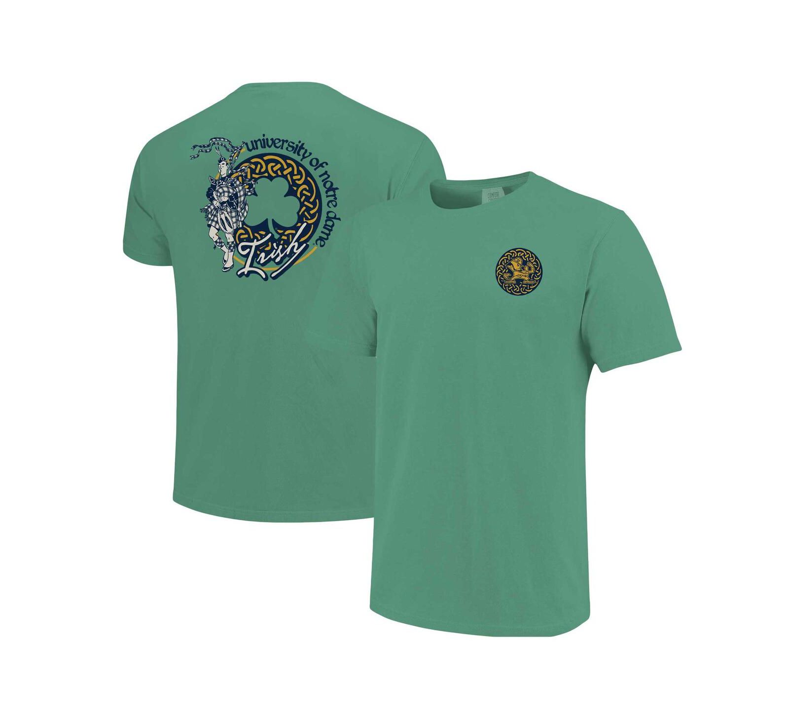 Image One Men's and Women's Green Notre Dame Fighting Irish Hyper Local Celtic Knot Bagpipes T-Shirt