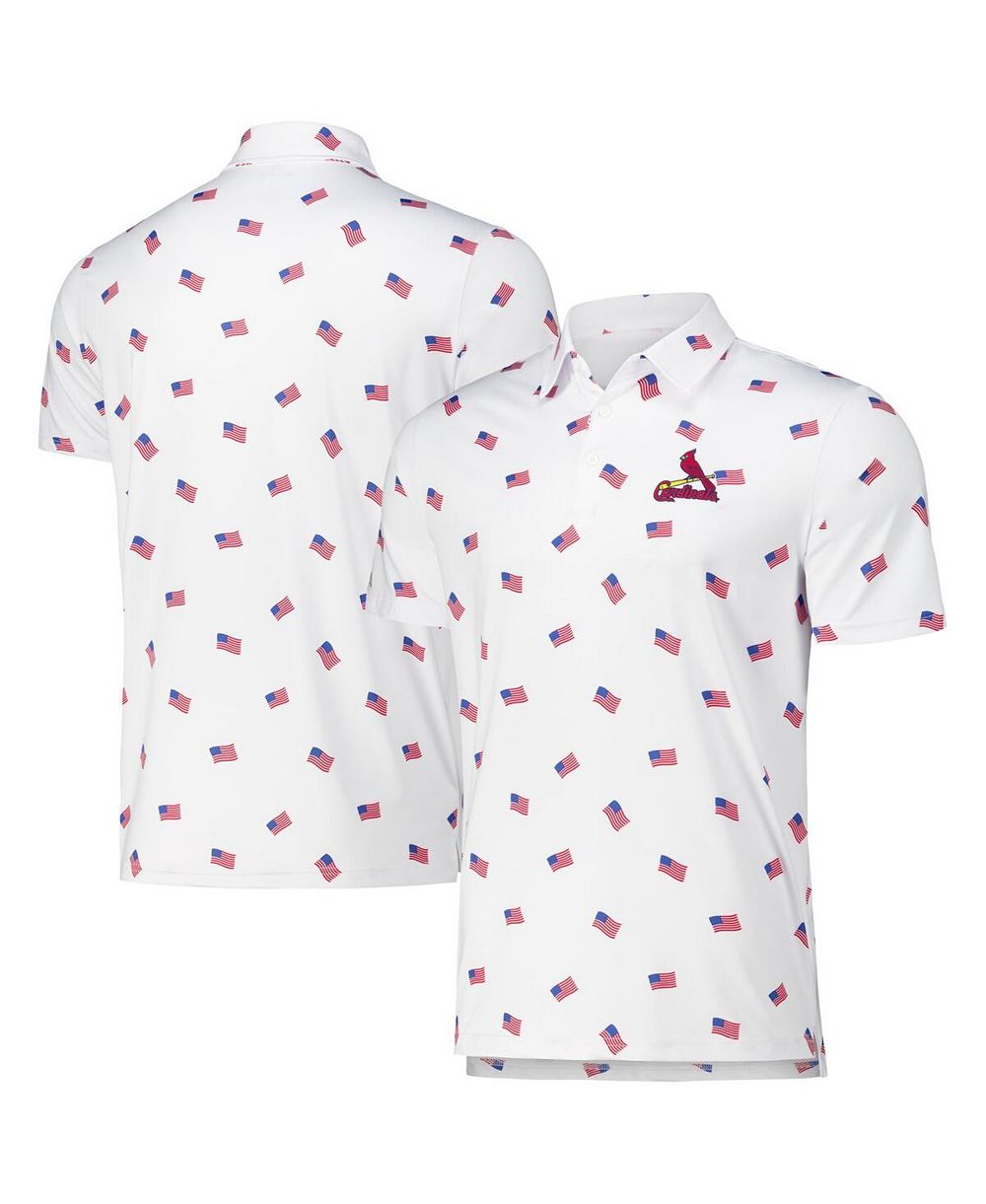 Поло Antigua Men's White St. Louis Cardinals Americana