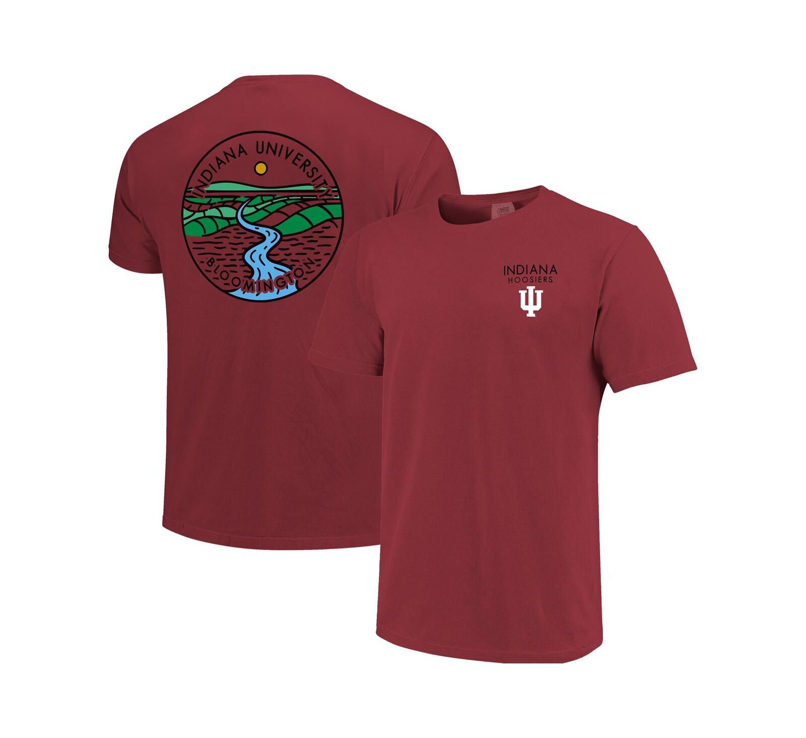 Футболка Image One Men's and Women's Crimson Indiana Hoosiers Scenic Comfort Colors