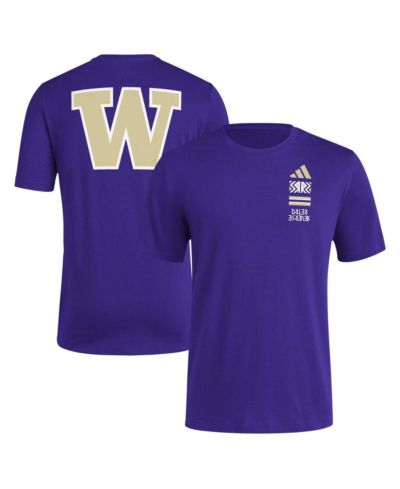 Adidas Мужская футболка Washington Huskies Reverse Retro Baseball 2 Hit Purple