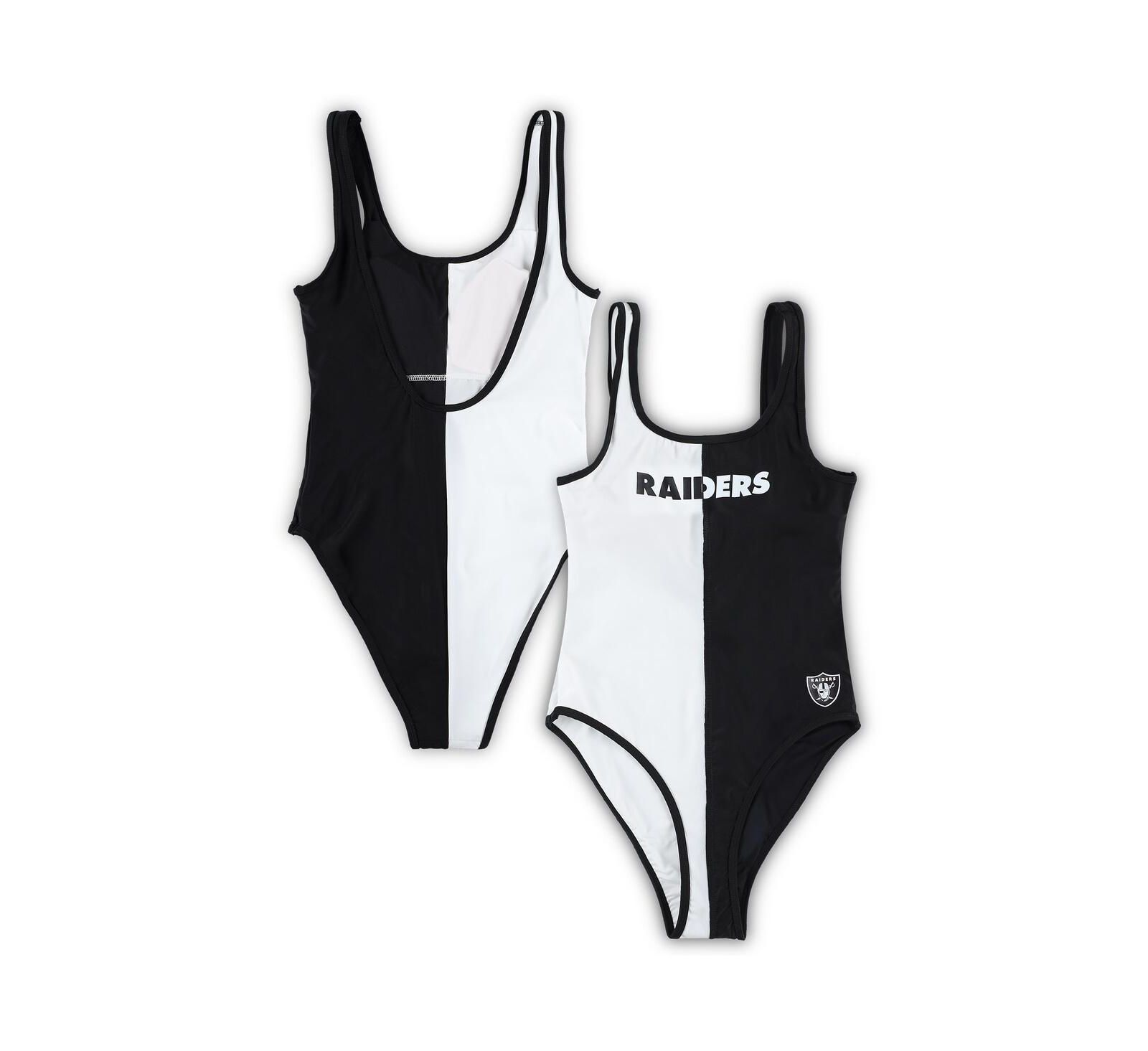 G-III 4Her by Carl Banks Women's Black/White Las Vegas Raiders Last Stand One-Piece Swimsuit