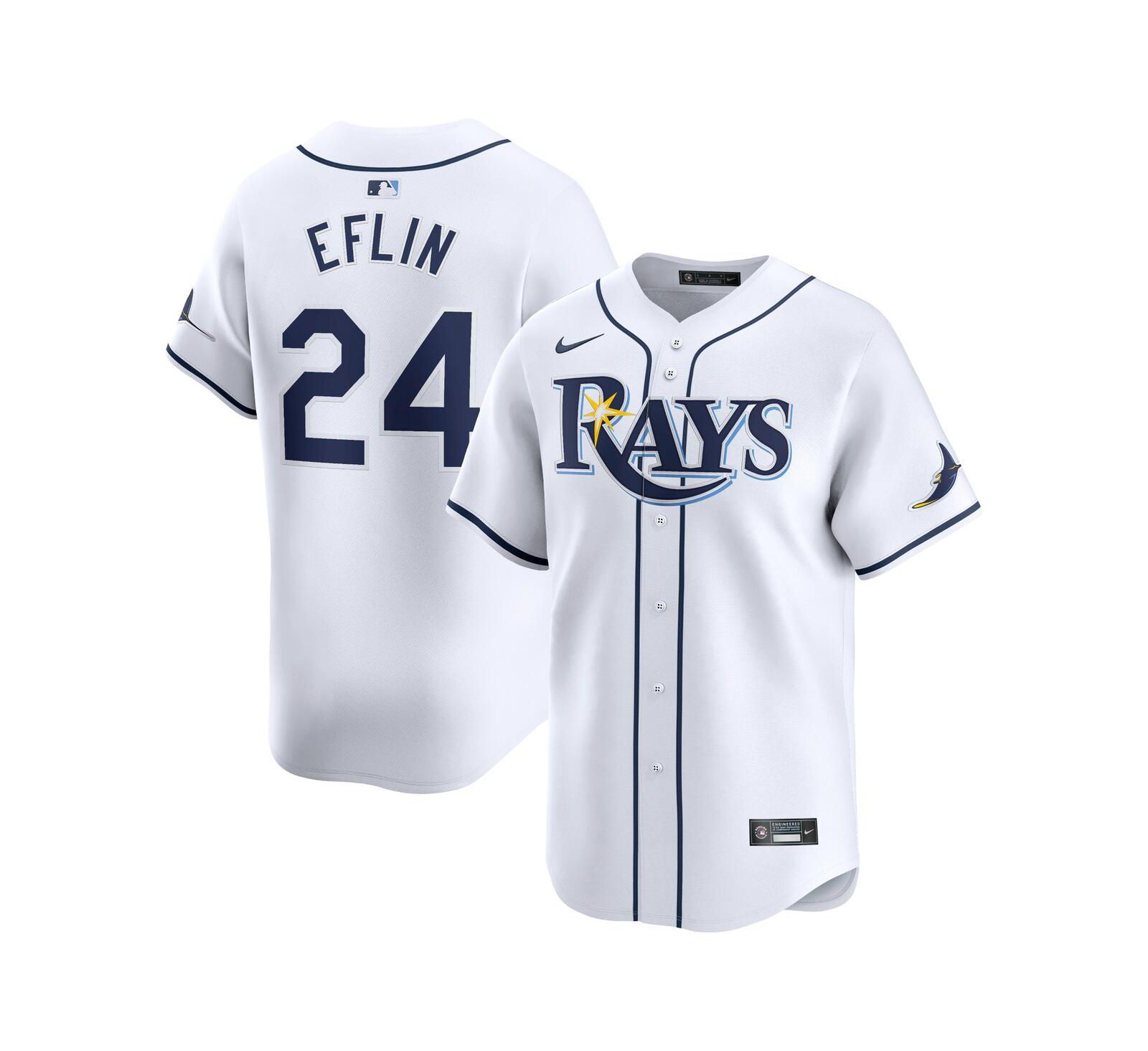 Nike джерси игрока Zach Eflin Tampa Bay Rays Home Limited Men's White