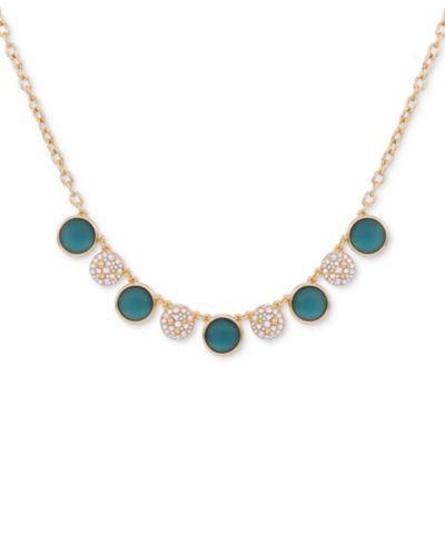 T Tahari Gold-Tone Pavé & Color Crystal Statement Necklace, 18"  + 3" extender