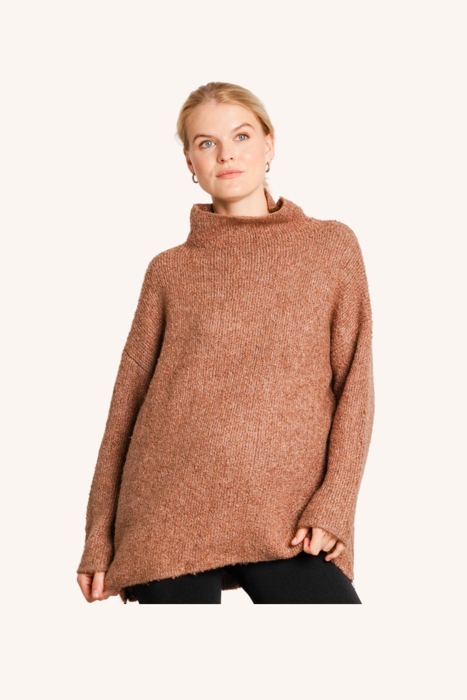 Женский свитер с водолазкой для кормящих NOM Maternity Lia
