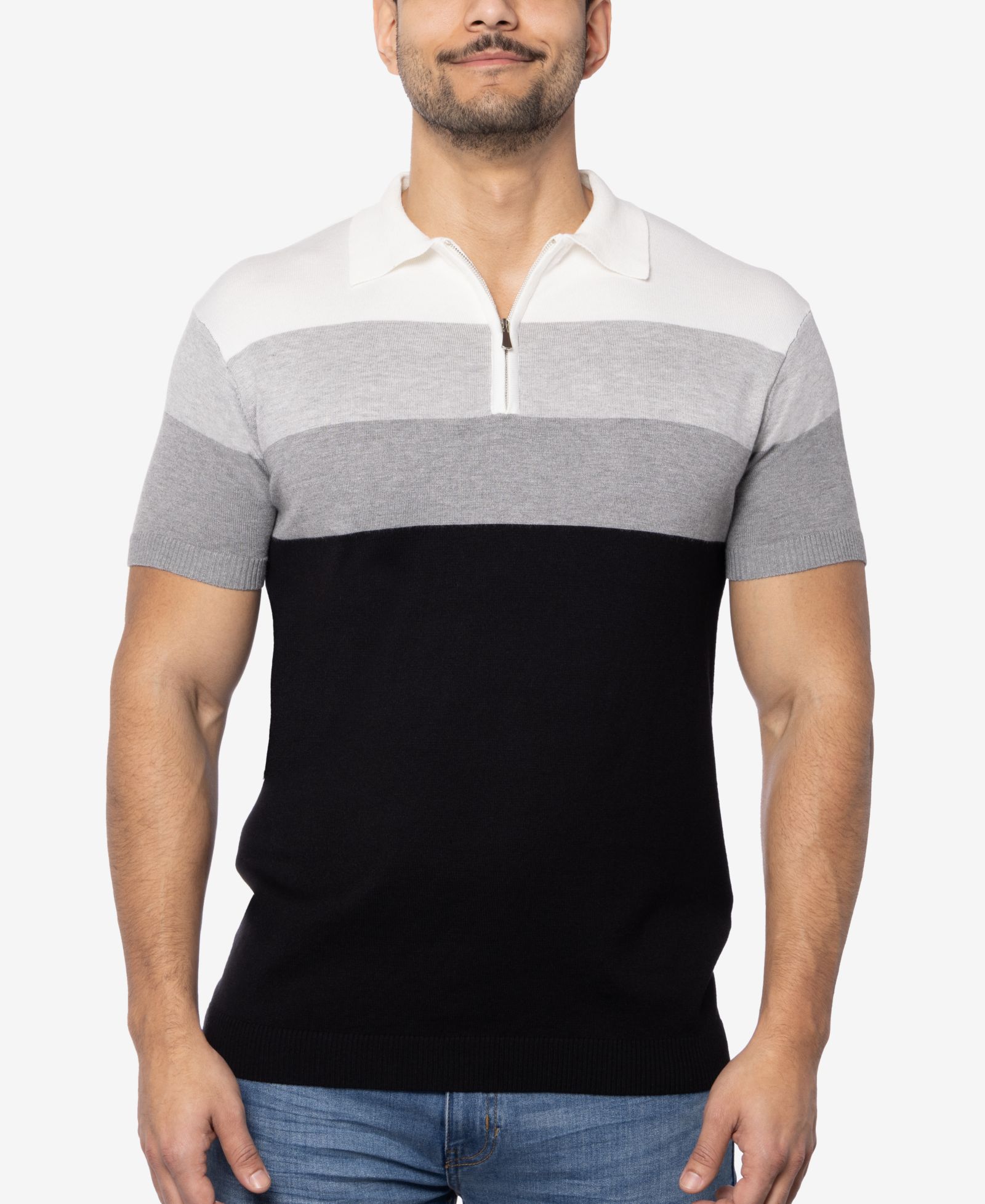 SPRING + MERCER Men's Striped Polo Sweater