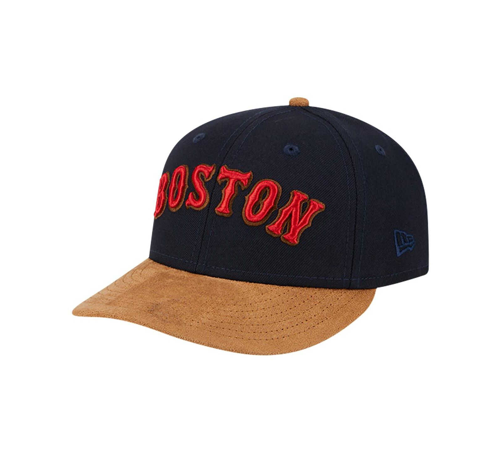 New Era Мужская кепка Boston Red Sox Team Suede Visor Low Profile 59FIFTY темно-синяя