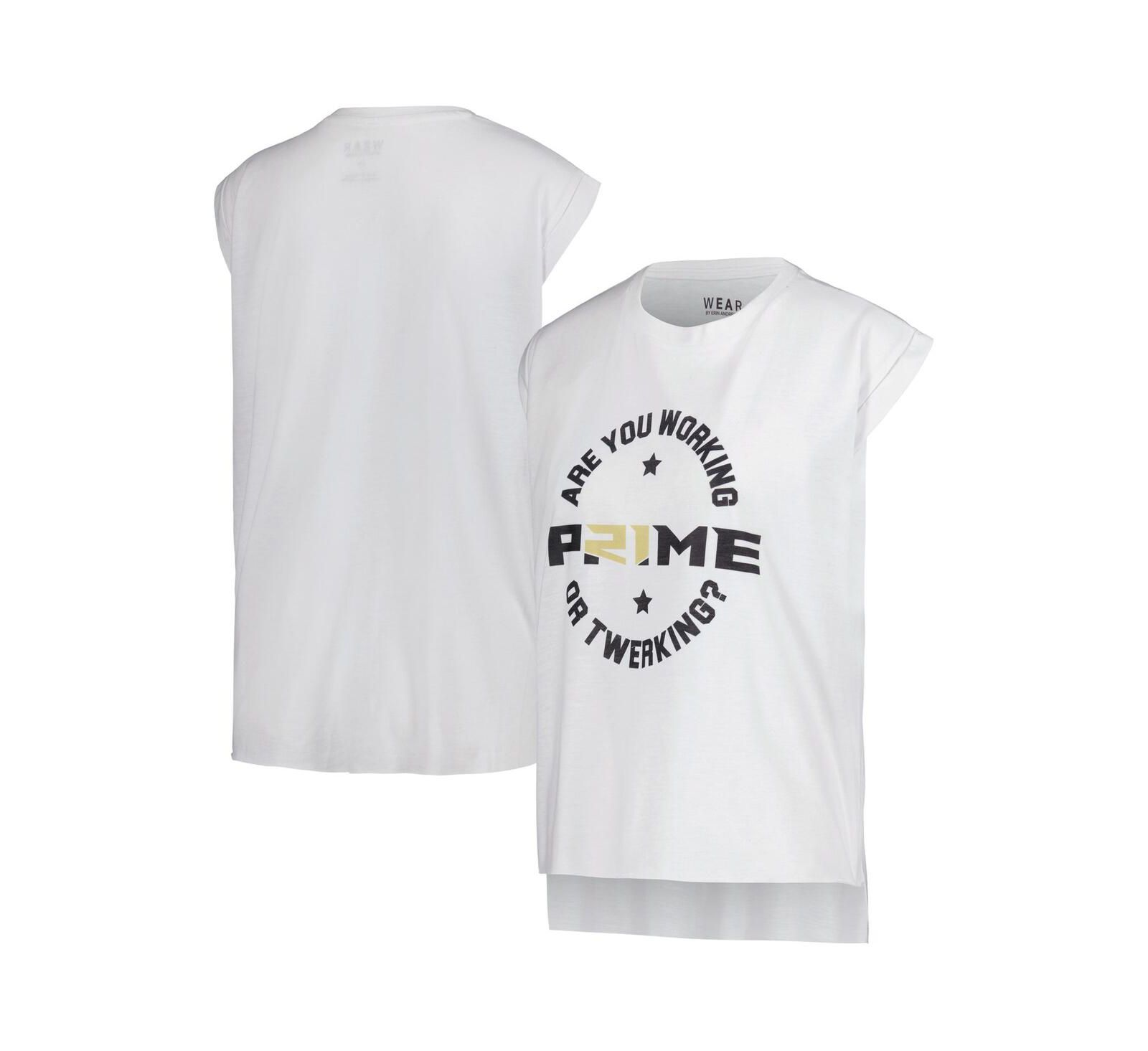 Женская белая футболка WEAR by Erin Andrews Colorado Buffaloes Coach Prime Sleeveless Muscle