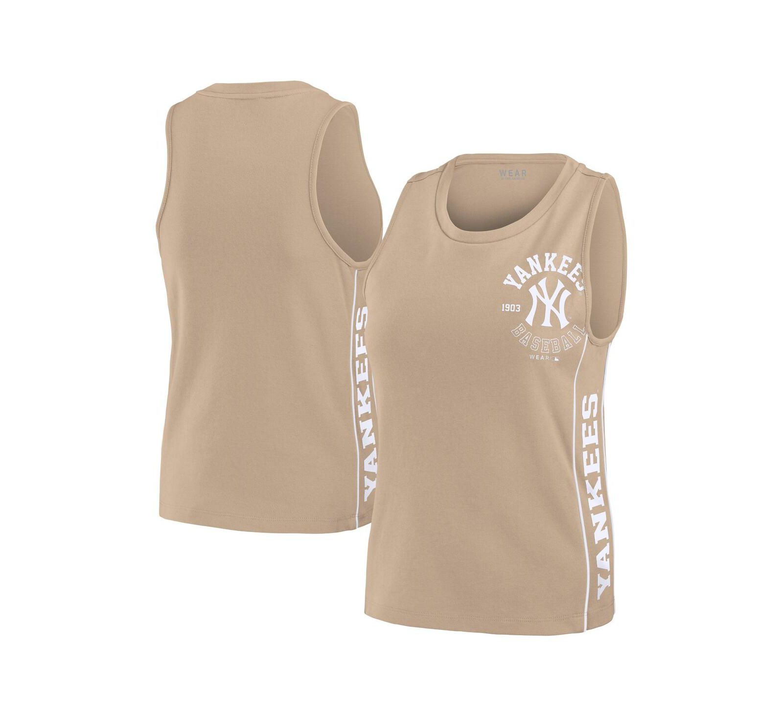 Женский топ-майка WEAR by Erin Andrews Tan New York Yankees Tonal