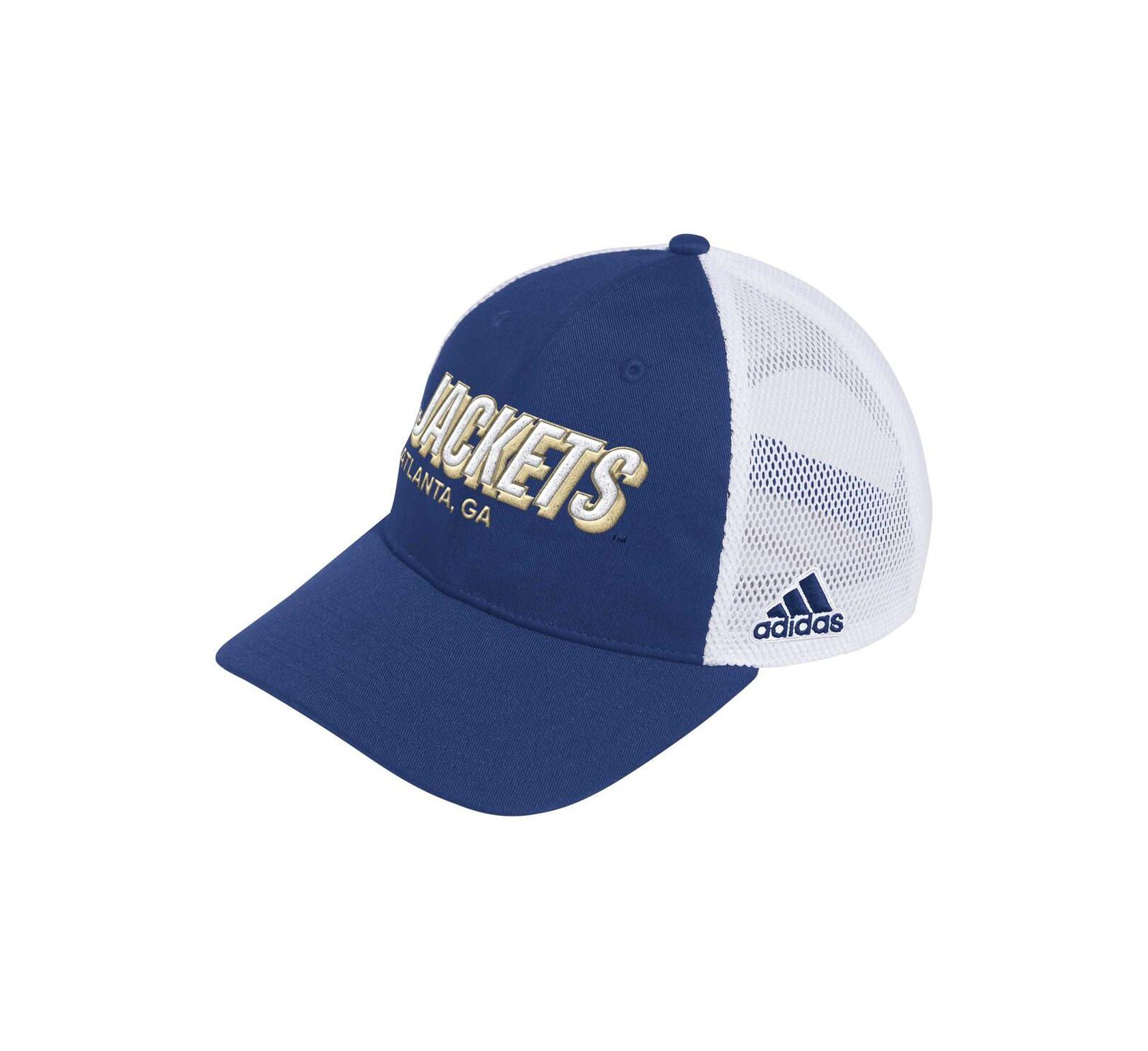 Adidas Men's Navy Georgia Tech Yellow Jackets Mascot Block Letter Slouch Trucker Adjustable Hat