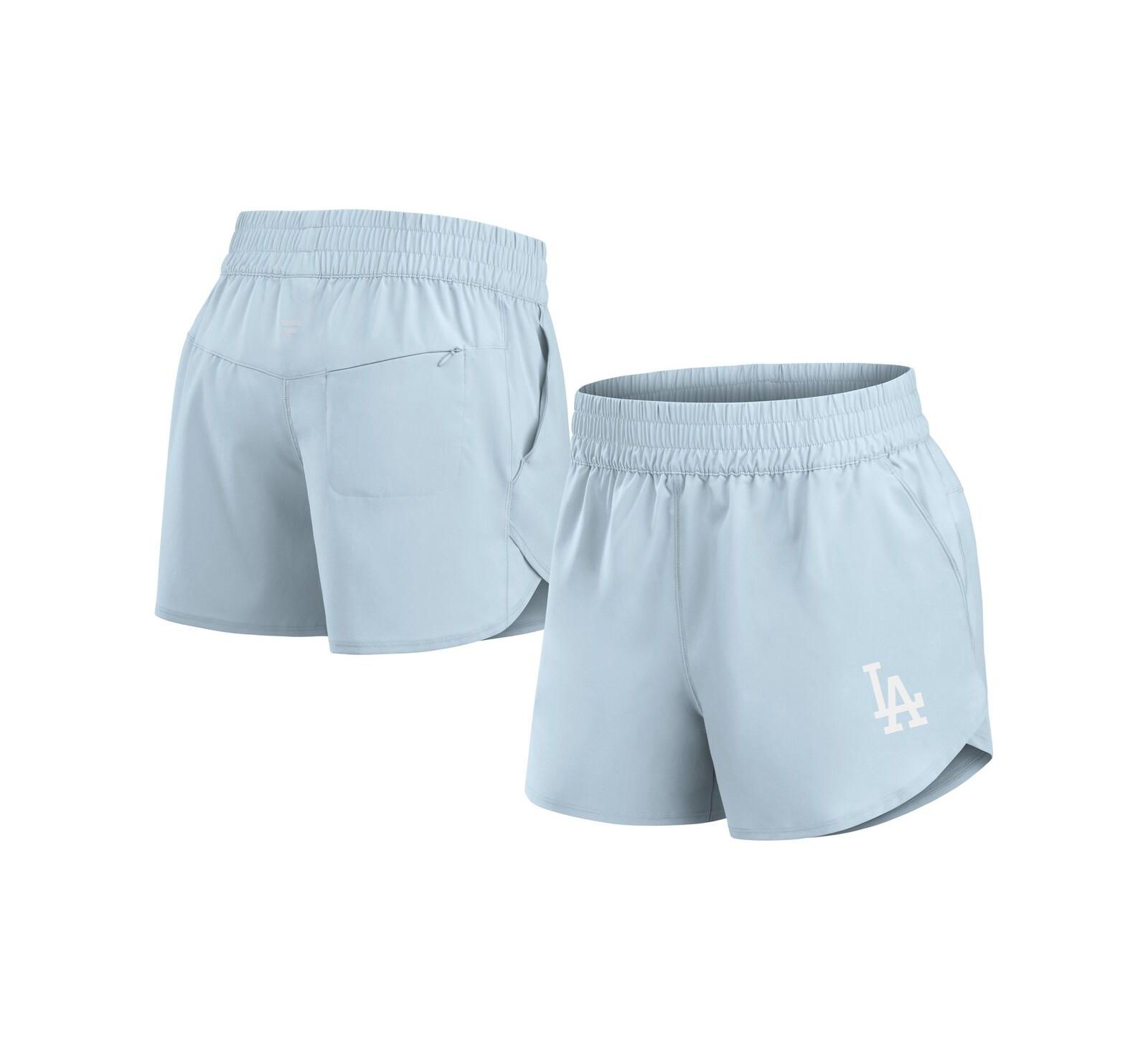 Fanatics Women's Light Blue Los Angeles Dodgers Studio Woven Vibe Shorts