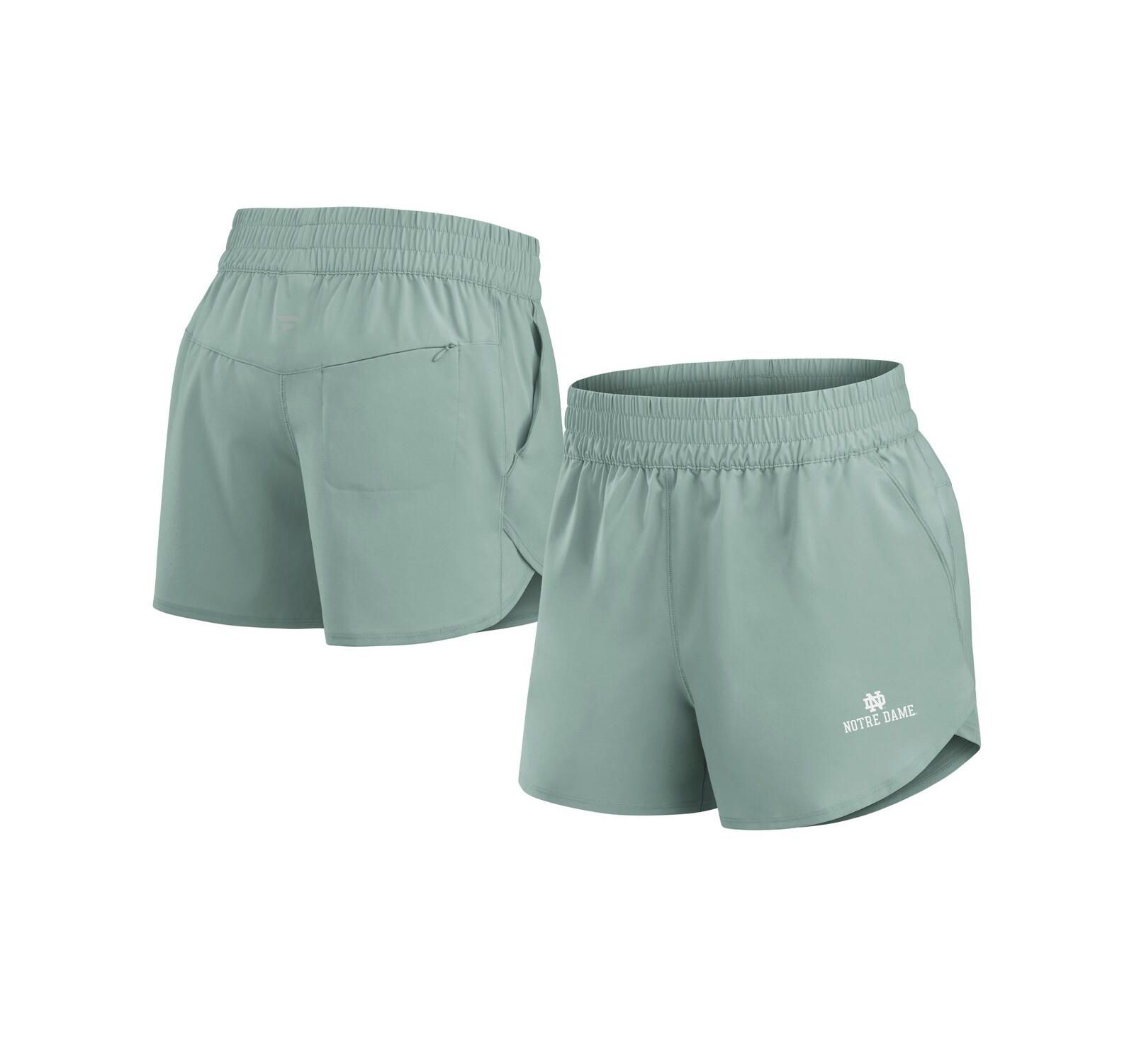 Fanatics Women's Green Notre Dame Fighting Irish Studio Woven Vibe Shorts