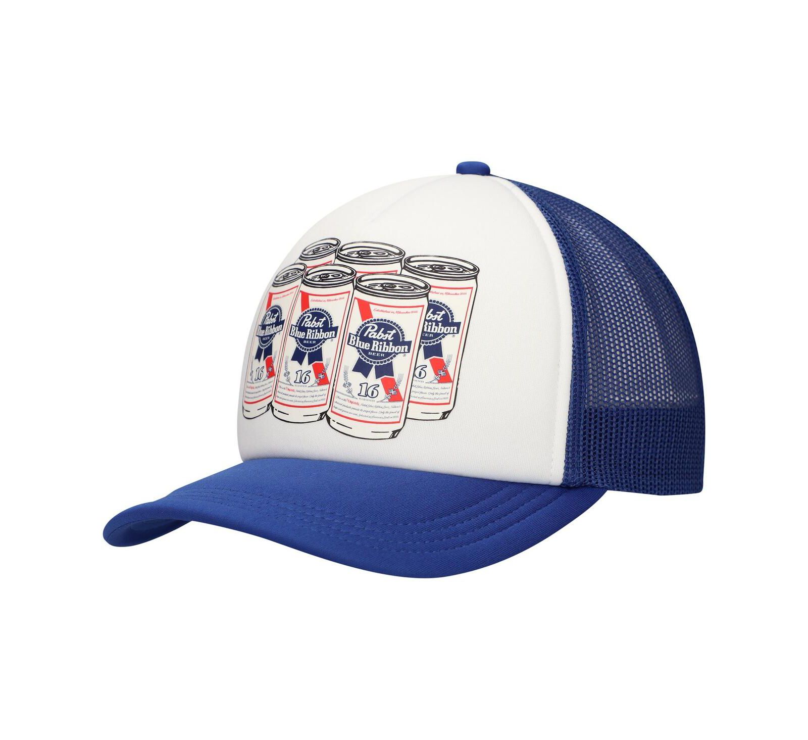 Мужская кепка Lids White Pabst Blue Ribbon Cans Foam Trucker регулируемая
