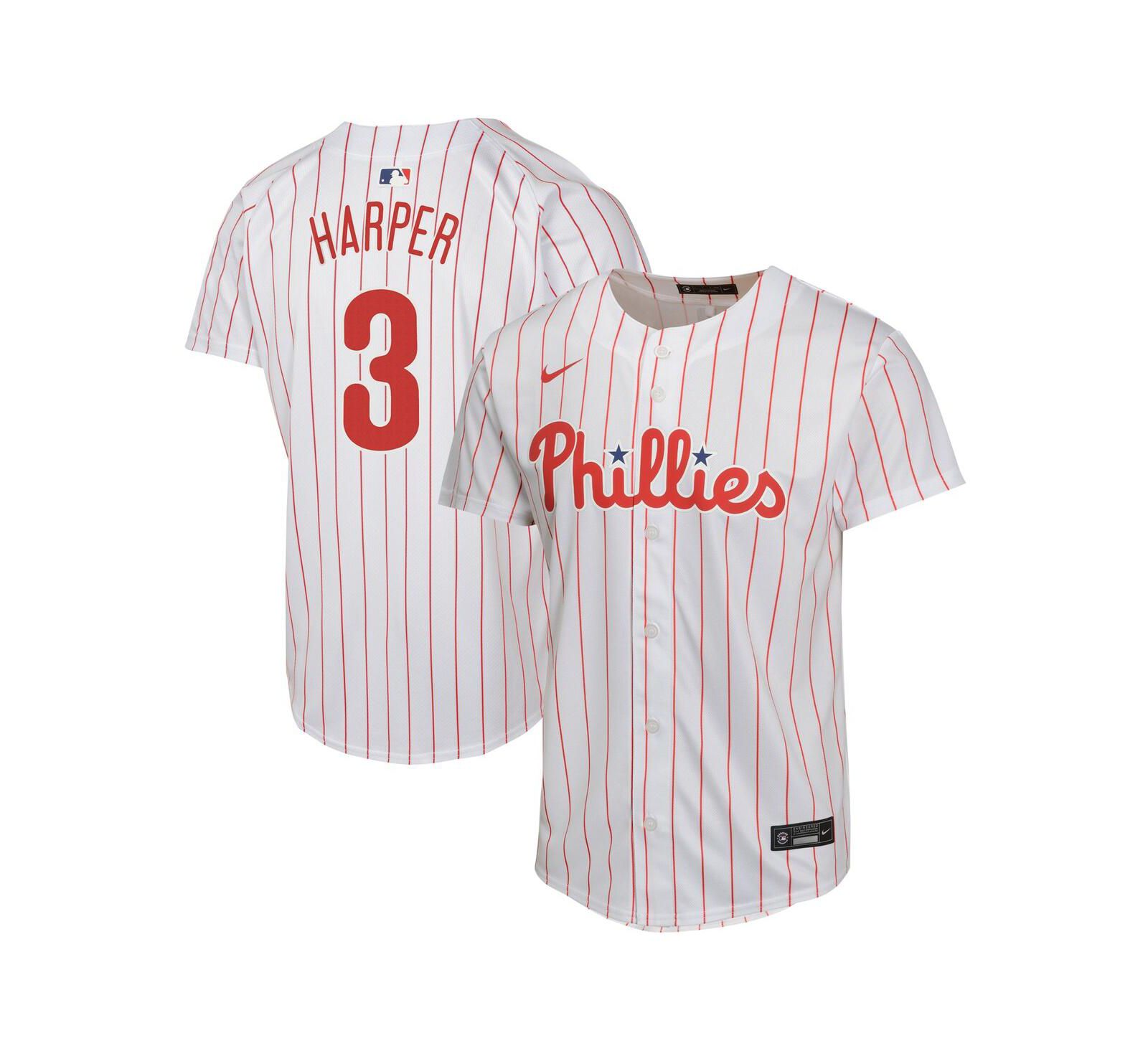 Nike джерси Bryce Harper White Philadelphia Phillies для мальчиков и девочек