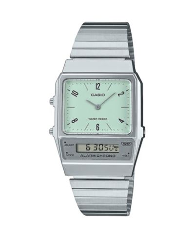 Casio Unisex Silver Tone Stainless Steel Watch, 32.1mm, AQ800E-3AVT