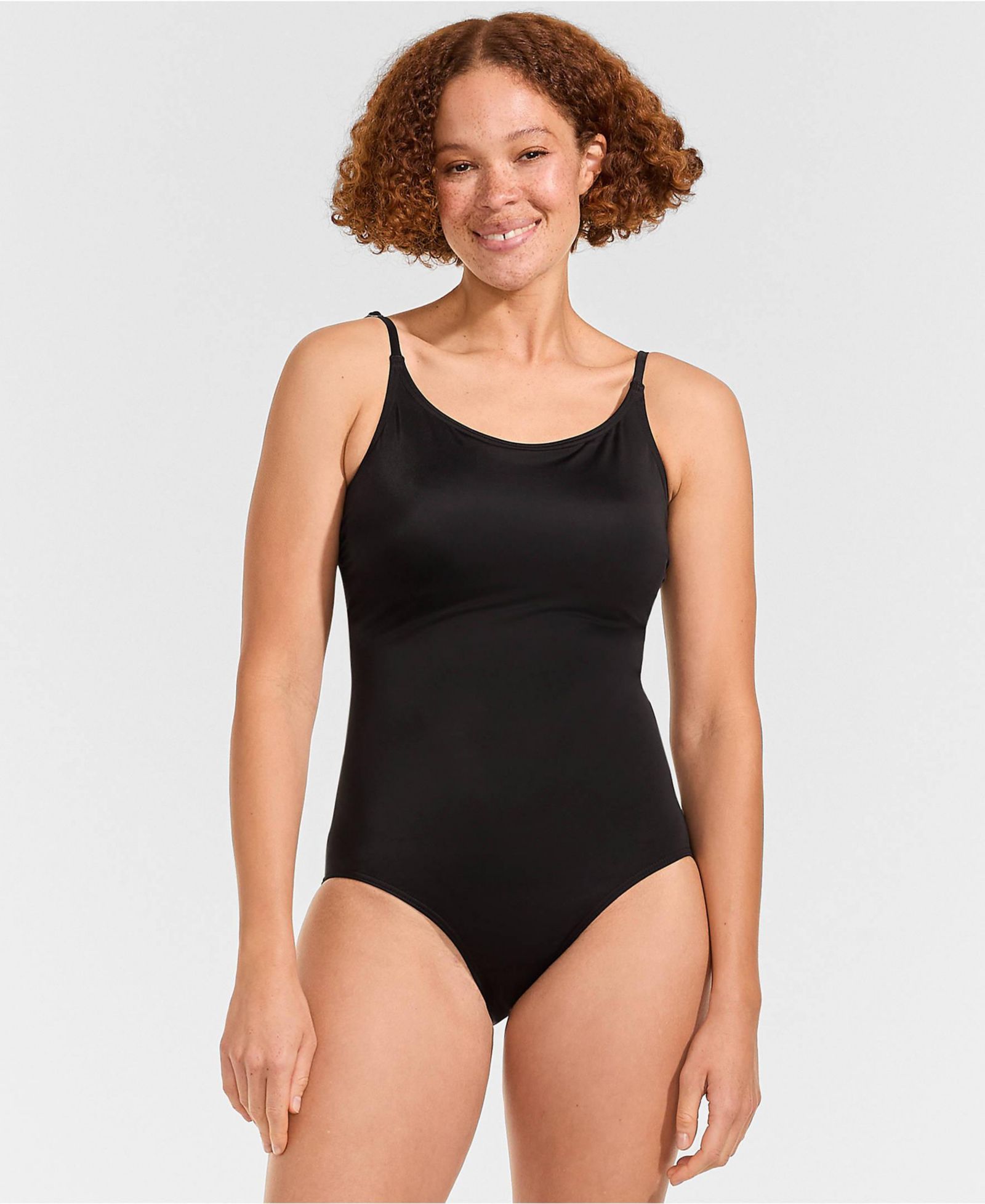Lands' End Women's Tugless Thin Strap One Piece Swimsuit