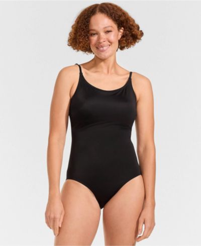 Lands' End Women's Tugless Thin Strap One Piece Swimsuit