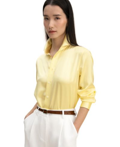LILYSILK Women's Golden Cocoon Tailored Shirt