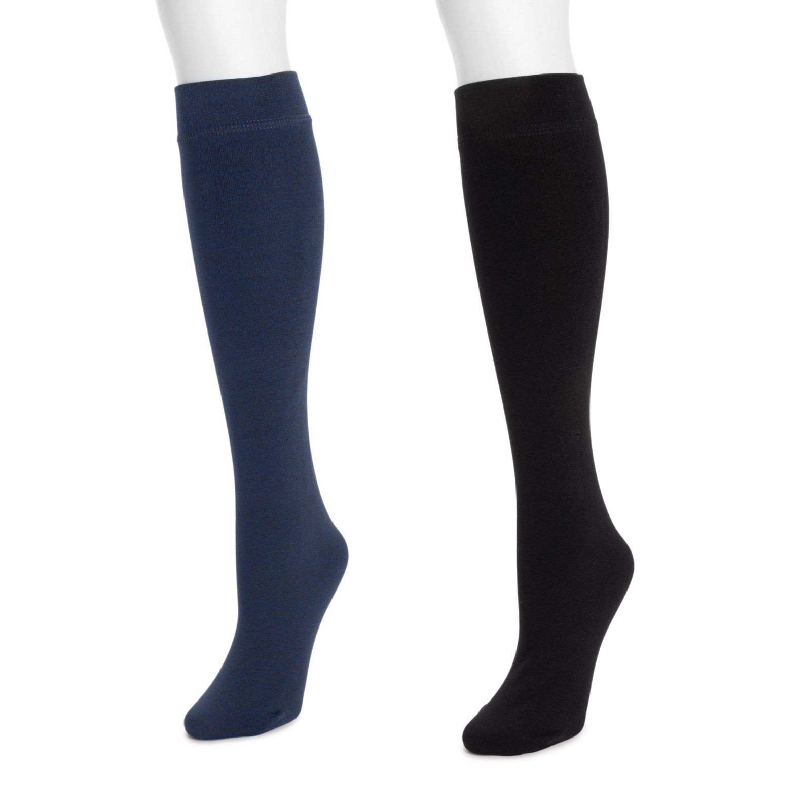 MUK LUKS Women's 2 Pack Fleece Lined Knee High Socks
