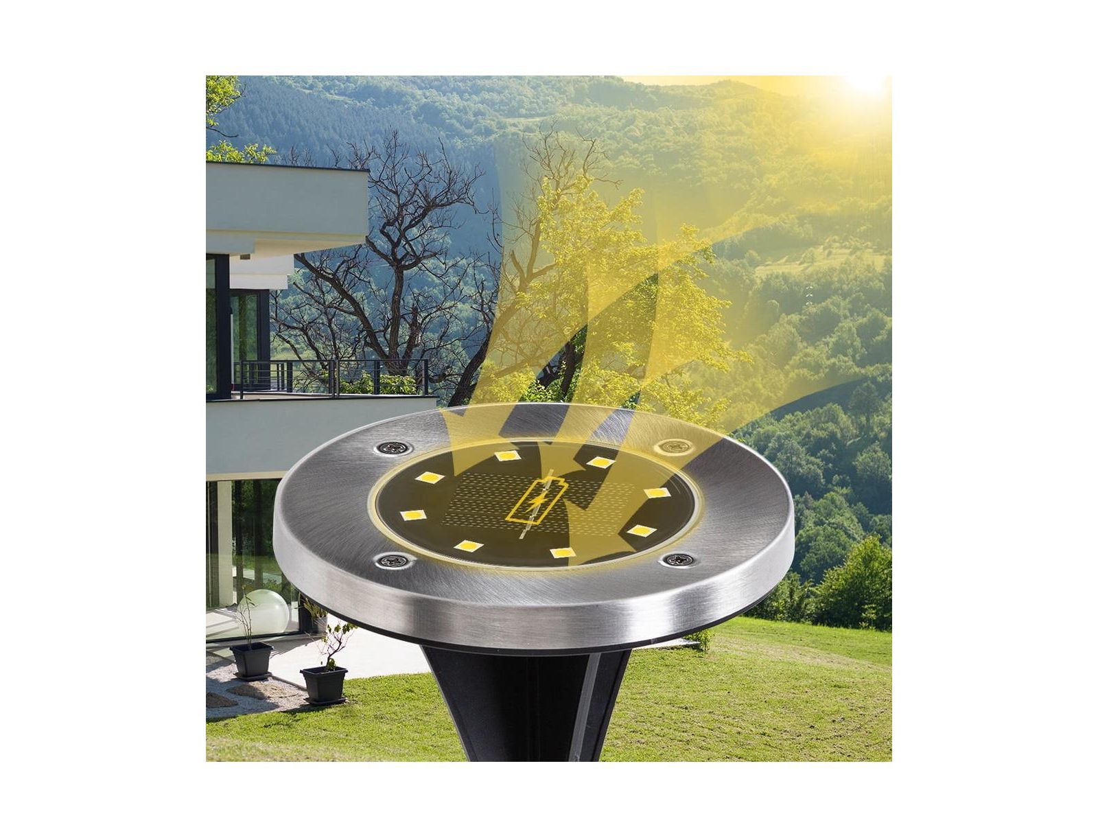 LED Solar Ground Lights Outdoor Garden Patio Light 8 Pack
