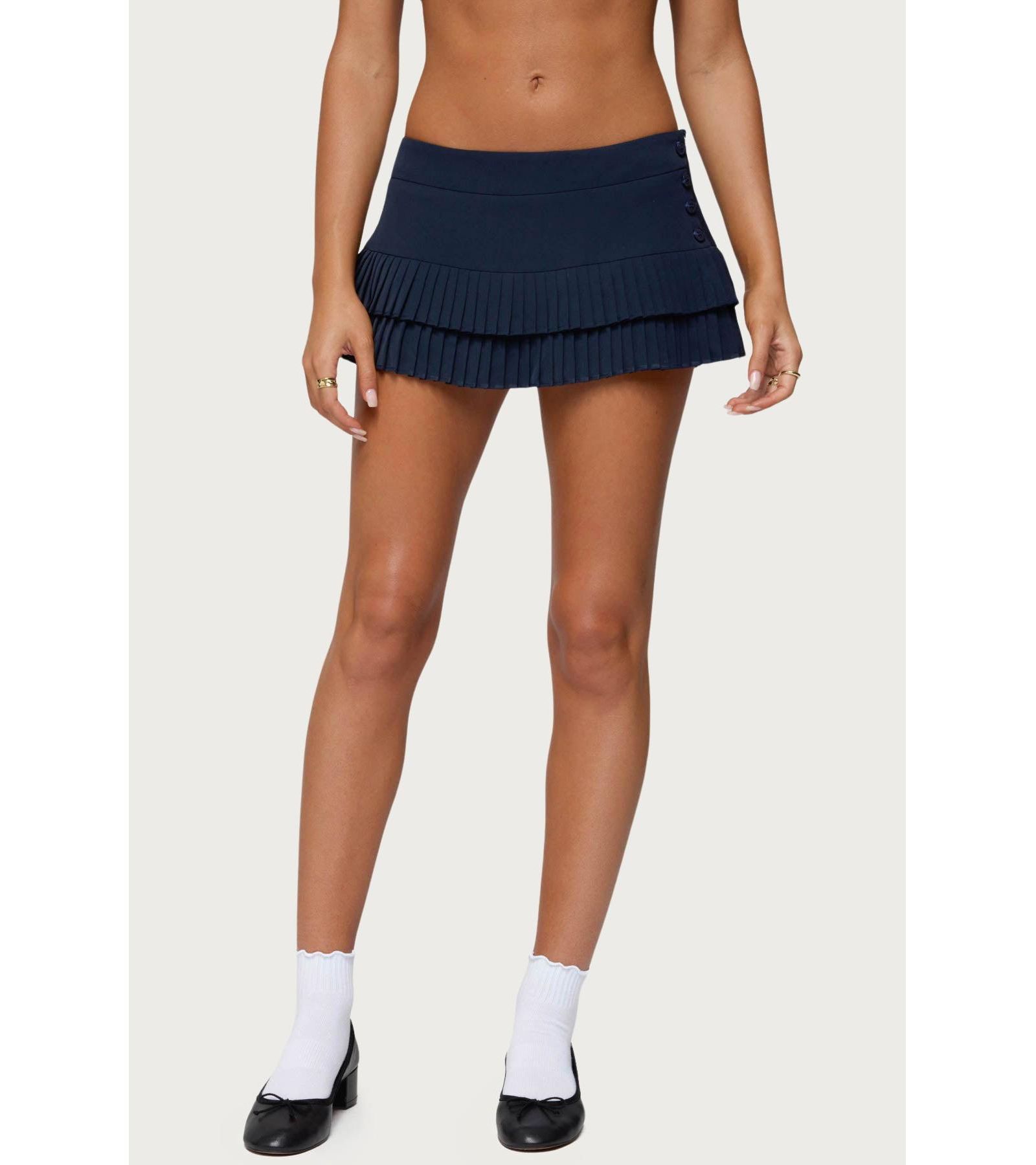 Edikted Womens Double Pleated Mini Skort