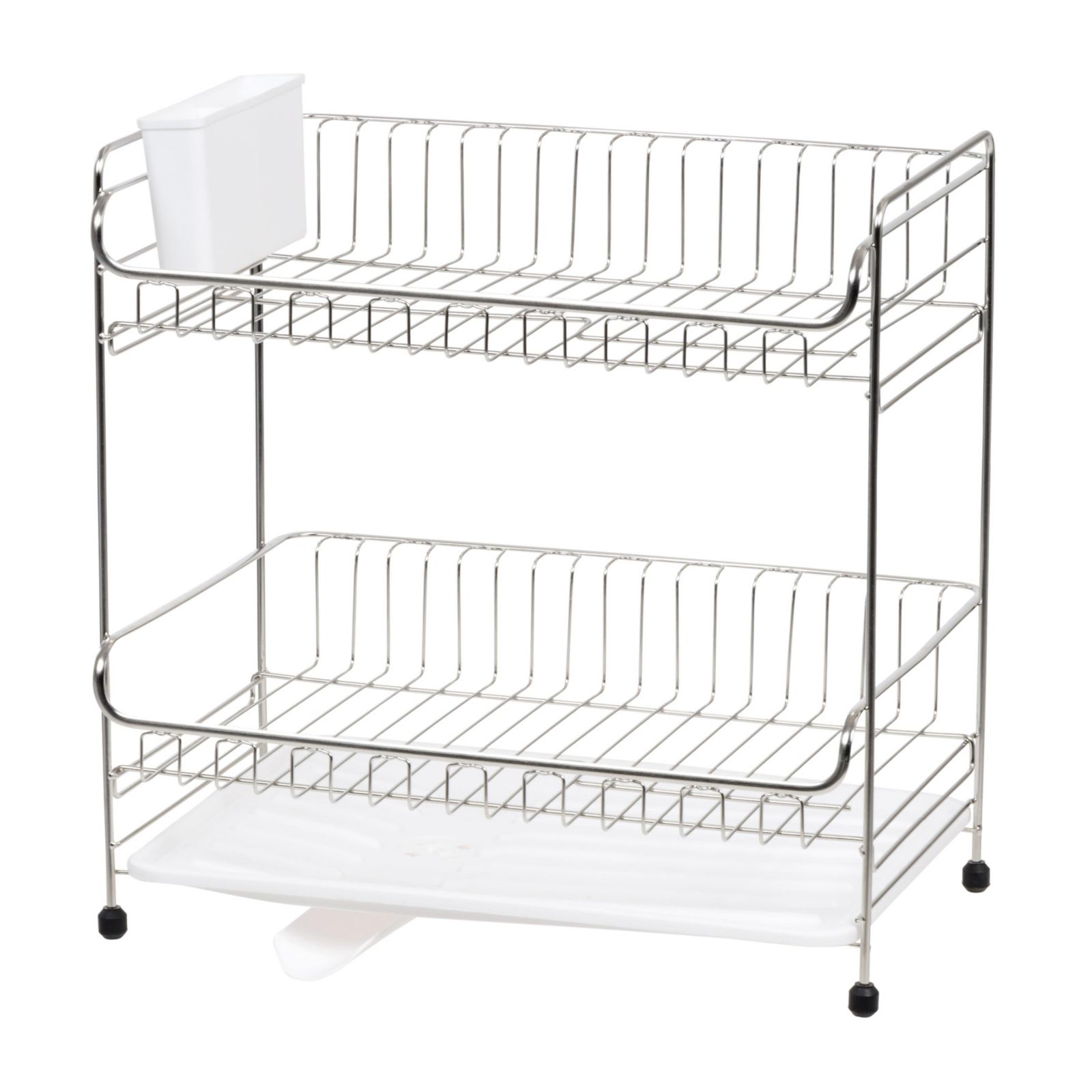IRIS USA 2-tier Medium-sized Dish Rack с дренажным носиком