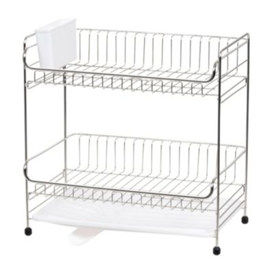 IRIS USA 2-tier Medium-sized Dish Rack с дренажным носиком