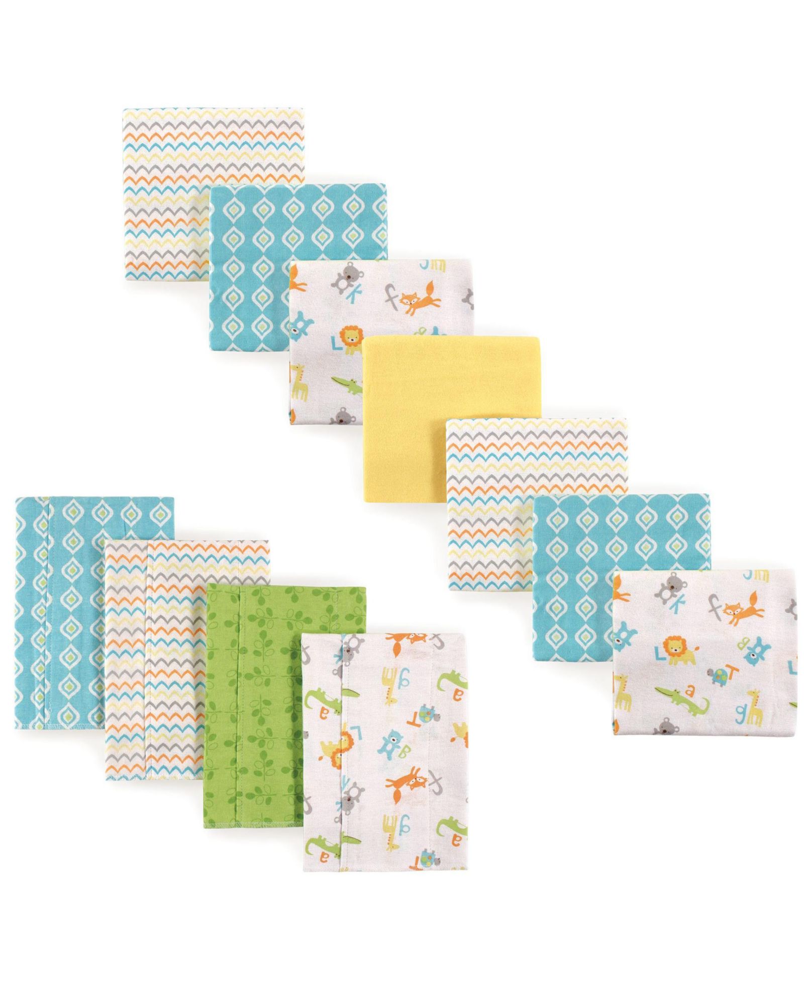 Luvable Friends Essential 11-Count Cotton Flannel Nursery Set Burp Cloths & Receiving Blankets