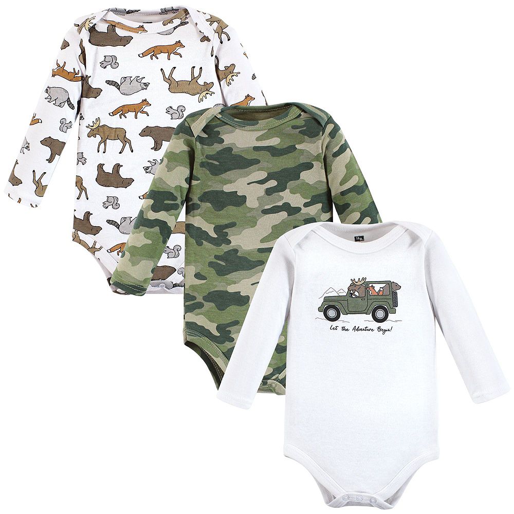 Боди Hudson Baby Cotton Long-Sleeve для мальчиков, 3Pk