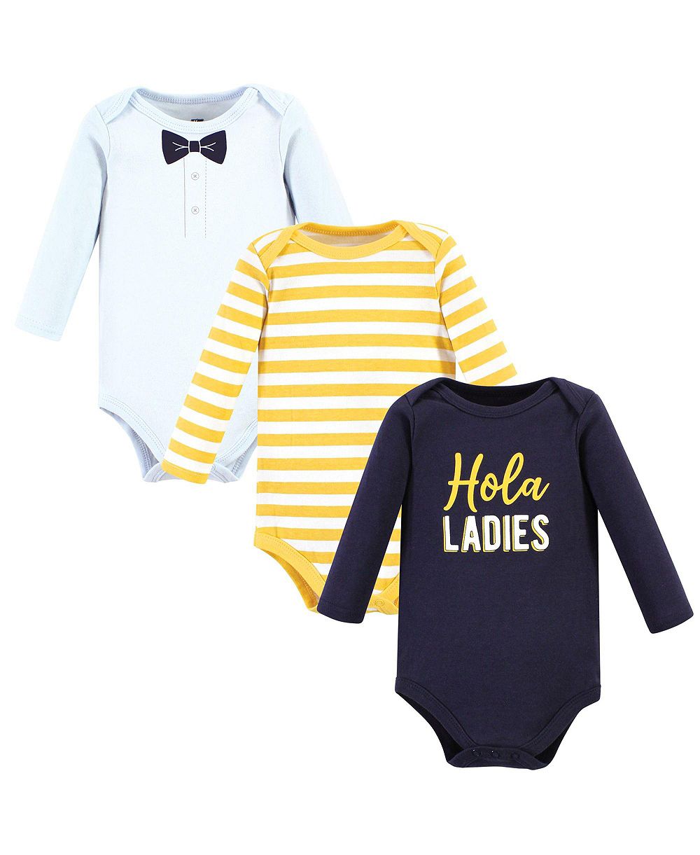 Hudson Baby Baby Boys Hudson Cotton Long-Sleeve Bodysuit 3Pk