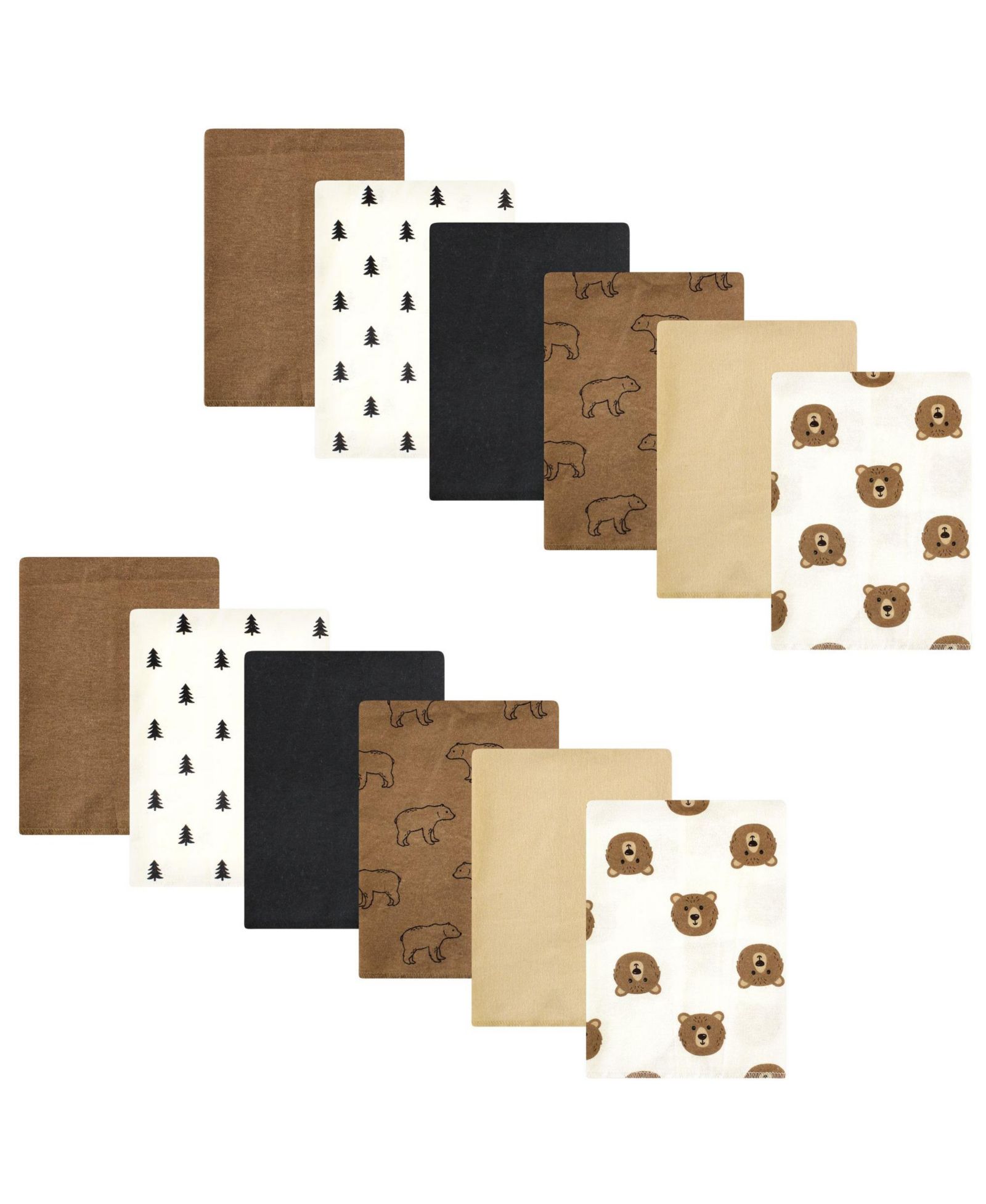 Hudson Baby Unisex Soft Cotton Poly Flannel Burp Cloths 12 Pack