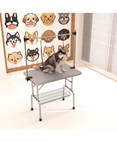 Streamdale Sturdy Foldable Pet Grooming Table with Storage