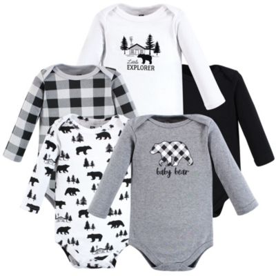 Hudson Baby Baby Boys Hudson Five-Piece Collection of Long-Sleeve Cotton Bodysuits