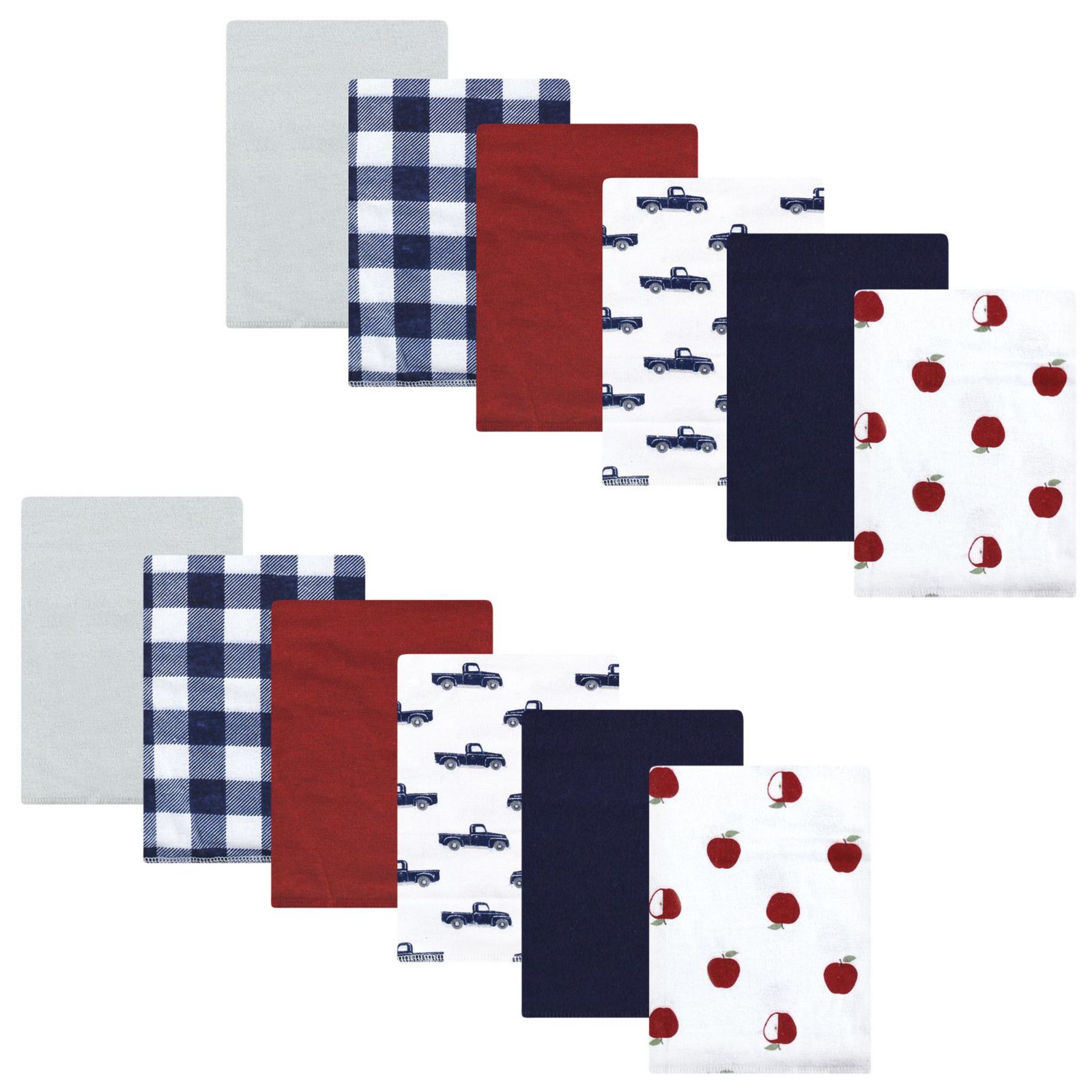 Hudson Baby Boys Soft Flannel Baby Burp Cloths (Multi-Pack