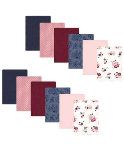Пеленки Hudson Baby Girls Absorbent Cotton-Poly Flannel 12-Count