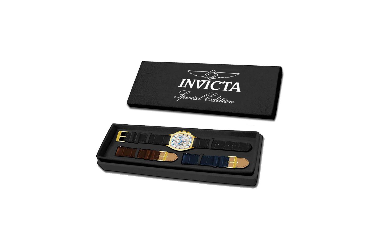 Invicta Men's Specialty Quartz Chronograph White Dial Leather Watch