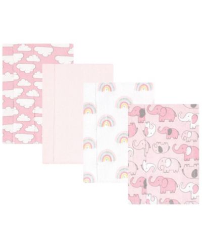 Набор пеленок Hudson Baby Girls 4Pk Flannel (Cotton Poly)