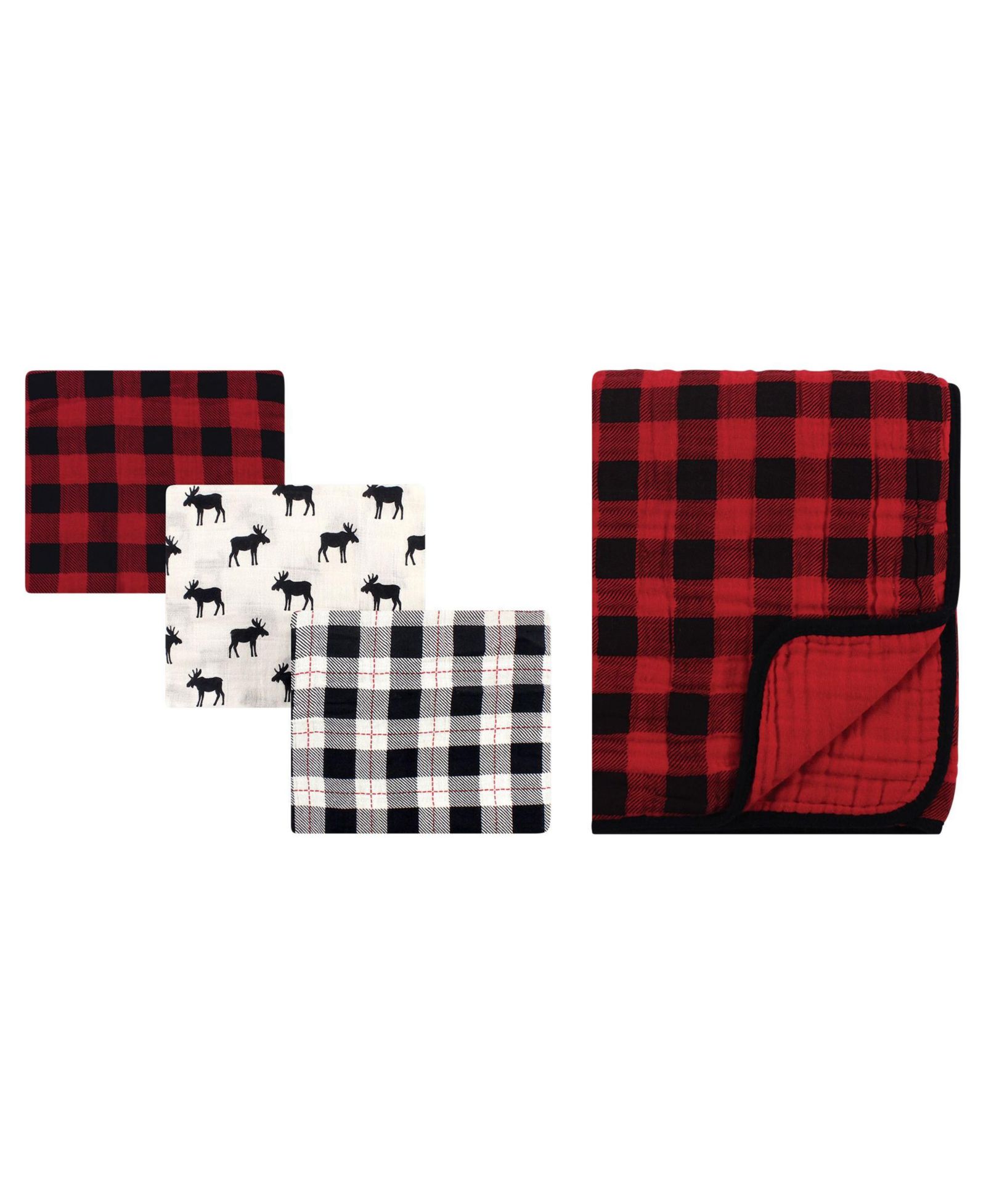 Hudson Baby Boys Muslin Swaddle Blanket 3Pc and Tranquility Blanket